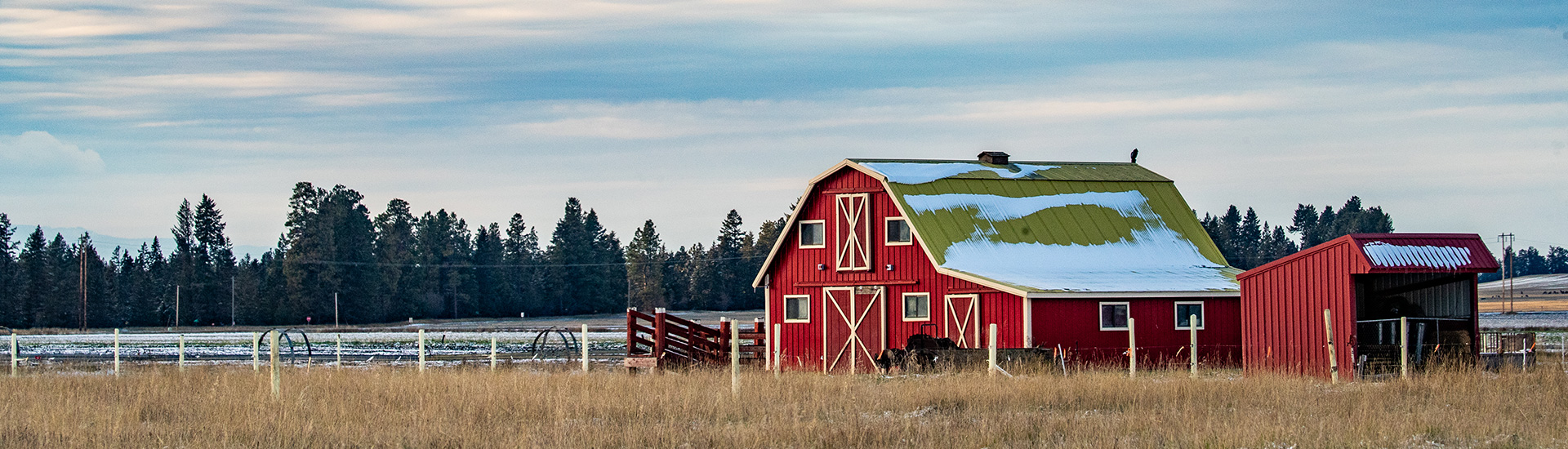 Red barn in rural Montana